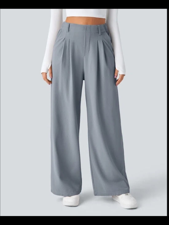 HALARA Pants - NWT XL Tall HALARA Wide-Leg High-Waist Pleated Trousers - Gray